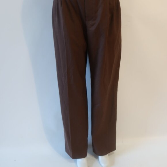 Womens Ronny Kobo Brown (Item- 76) Polyester Wool Blend Pleated Dress Pants 4 - Picture 7 of 14
